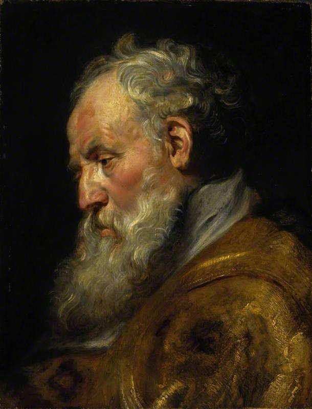 Um estudo de uma cabeça - Santo Ambrósio (Peter Paul Rubens) - Reprodução com Qualidade Museu