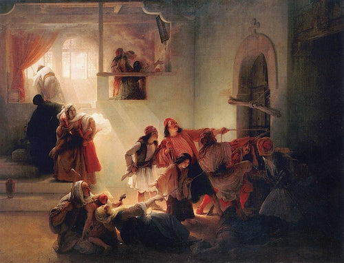 Uma cena do massacre de Patras em abril de 1822