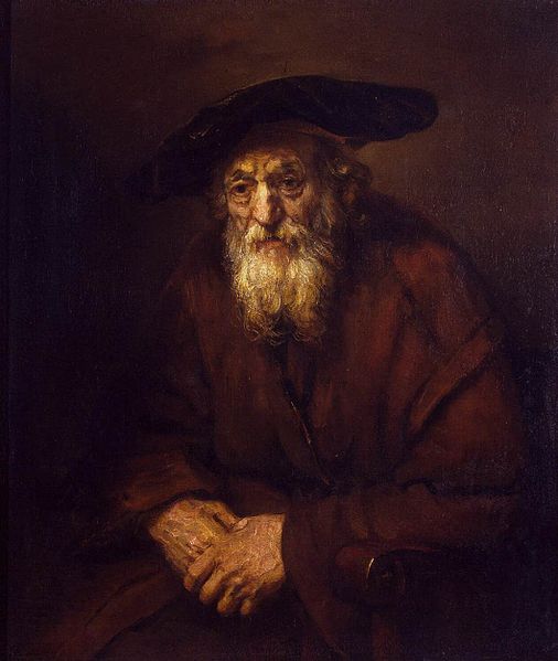 Retrato de um homem idoso em uma poltrona (Rembrandt) - Reprodução com Qualidade Museu