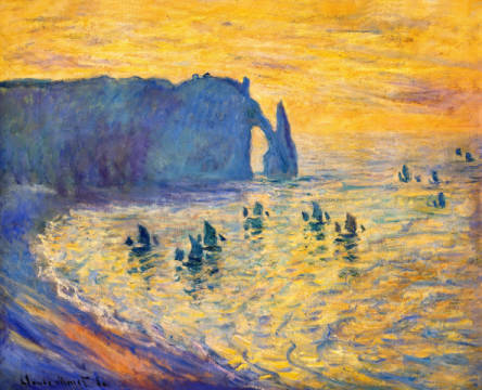 As falésias de Etretat (Claude Monet) - Reprodução com Qualidade Museu
