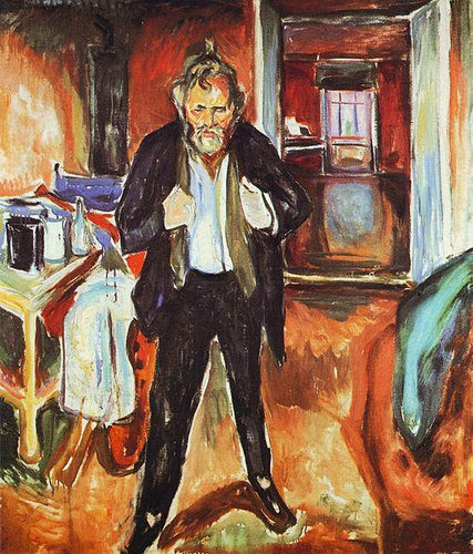 Noite sem sono. Auto-retrato em turbulência interna (Edvard Munch) - Reprodução com Qualidade Museu