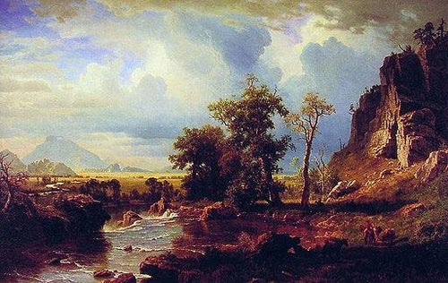 Forte Norte do Rio Platte, Nebraska (Albert Bierstadt) - Reprodução com Qualidade Museu
