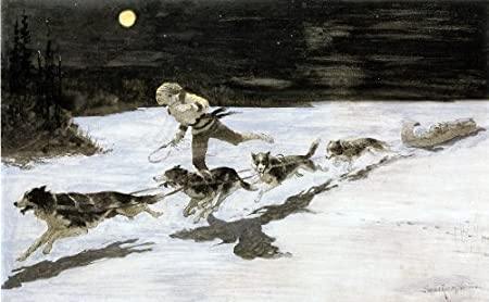 Cachorros Huskie na Rodovia Congelada
