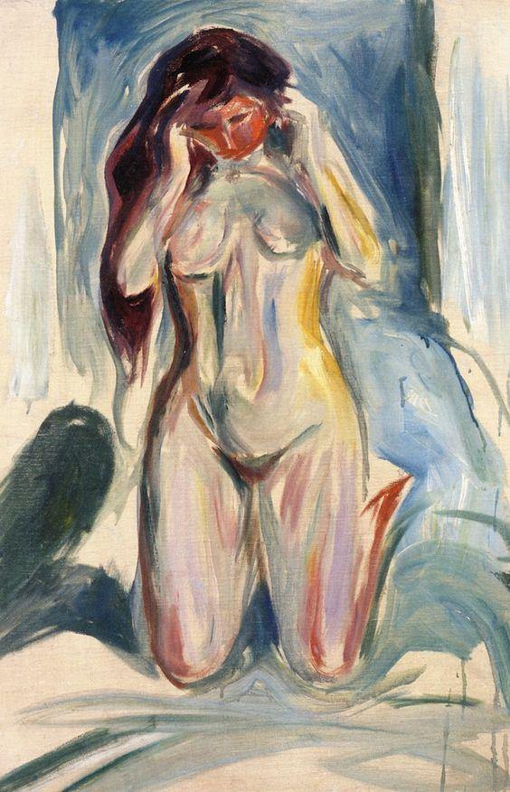 Nua ajoelhada (Edvard Munch) - Reprodução com Qualidade Museu