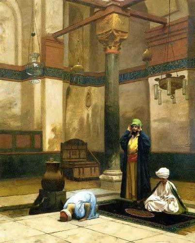Três adoradores orando em um canto de uma mesquita (Jean-Leon Gerome) - Reprodução com Qualidade Museu