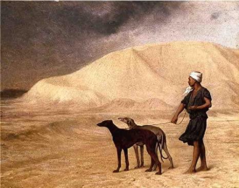 Equipe de cães no deserto (Jean-Leon Gerome) - Reprodução com Qualidade Museu