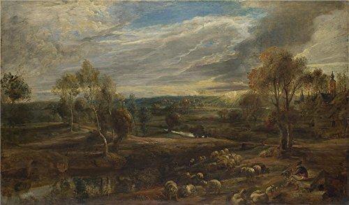 Uma paisagem com um pastor e seu rebanho (Peter Paul Rubens) - Reprodução com Qualidade Museu