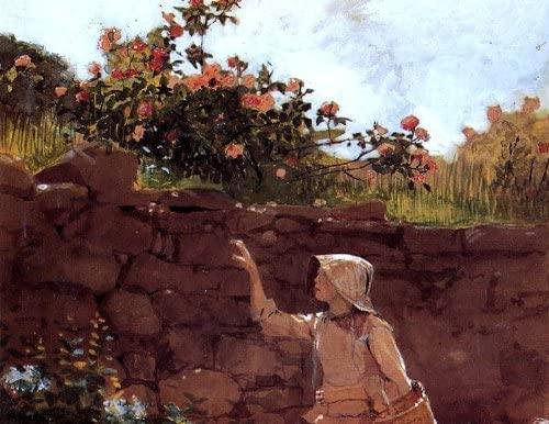 Menina em um jardim (Winslow Homer) - Reprodução com Qualidade Museu
