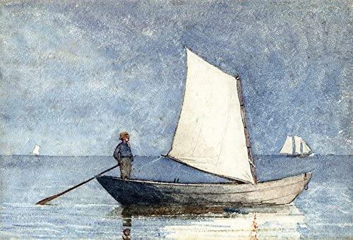 Sailing A Dory (Winslow Homer) - Reprodução com Qualidade Museu