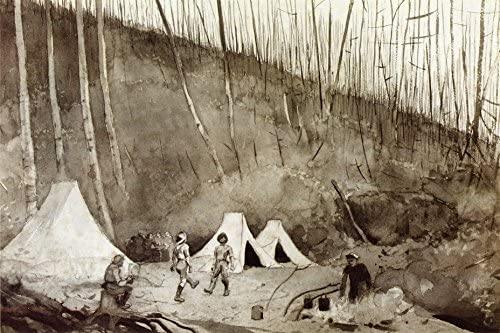 Acampamento no canadá (Winslow Homer) - Reprodução com Qualidade Museu