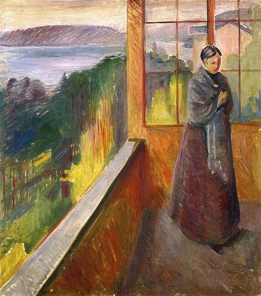 Na varanda (Edvard Munch) - Reprodução com Qualidade Museu