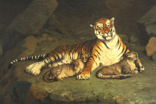 Tigresa e seus filhotes (Jean-Leon Gerome) - Reprodução com Qualidade Museu