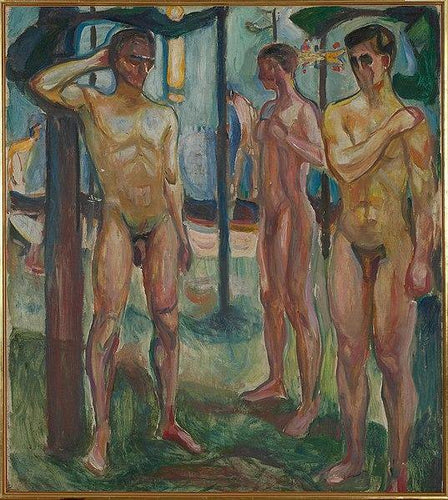 Homens nus na paisagem (Edvard Munch) - Reprodução com Qualidade Museu