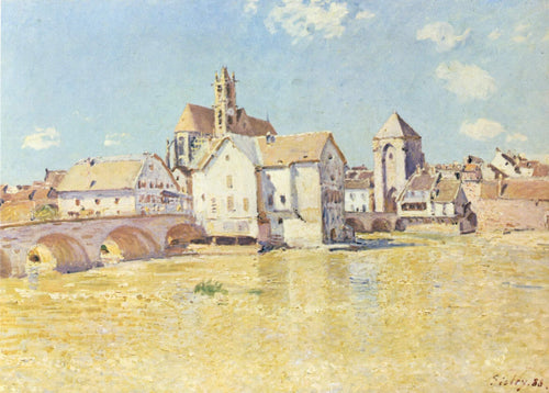 Ponte de Moret no sol da manhã (Alfred Sisley) - Reprodução com Qualidade Museu
