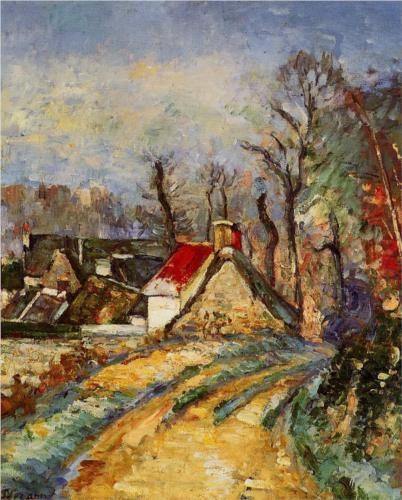 A curva na estrada em Auvers (Paul Cézanne) - Reprodução com Qualidade Museu