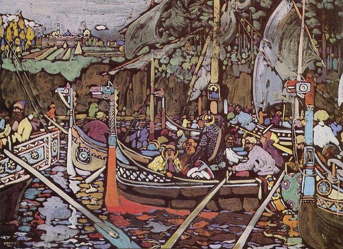 Chant De La Volga (Wassily Kandinsky) - Reprodução com Qualidade Museu