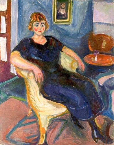 Modelo em cadeira de vime (Edvard Munch) - Reprodução com Qualidade Museu