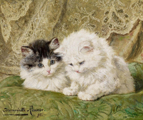 Dois gatinhos (Henriette Ronner-Knip) - Reprodução com Qualidade Museu
