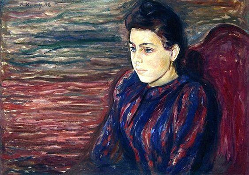 Inger em preto e violeta (Edvard Munch) - Reprodução com Qualidade Museu