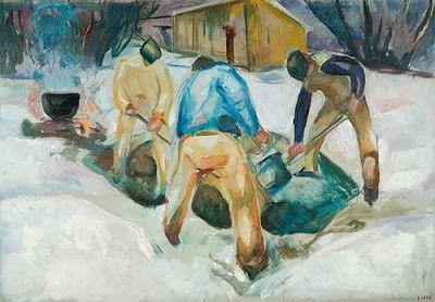 Trabalhadores de rua na neve (Edvard Munch) - Reprodução com Qualidade Museu