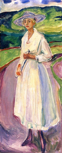 Mulher em um vestido branco (Edvard Munch) - Reprodução com Qualidade Museu