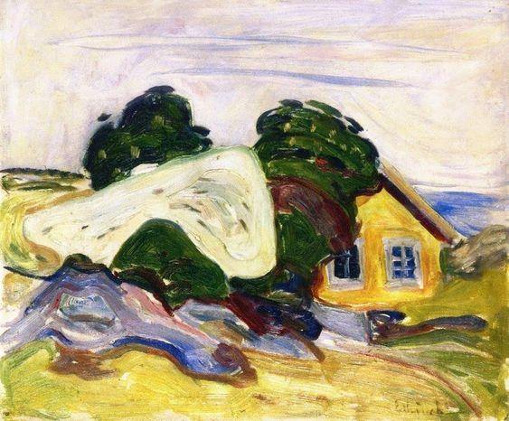 Casa em Asgardstrand (Edvard Munch) - Reprodução com Qualidade Museu