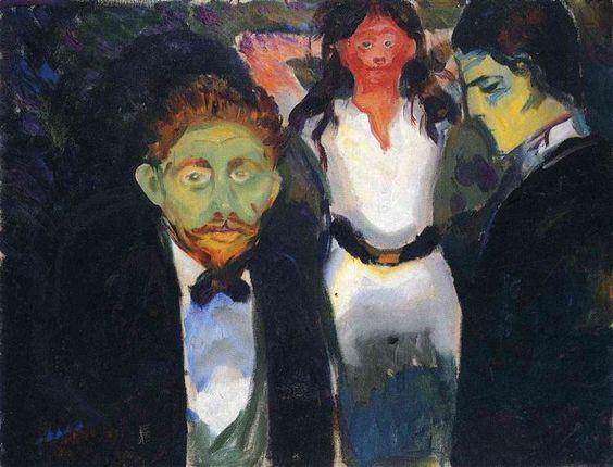 Ciúmes. Da série The Green Room (Edvard Munch) - Reprodução com Qualidade Museu