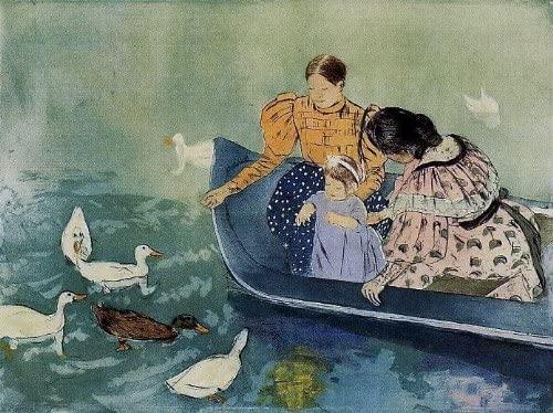 Alimentando os patos (Mary Cassatt) - Reprodução com Qualidade Museu