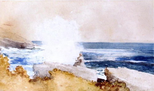 Assistindo o Surf (Winslow Homer) - Reprodução com Qualidade Museu