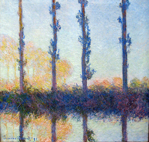 Choupos - Quatro Árvores (Claude Monet) - Reprodução com Qualidade Museu
