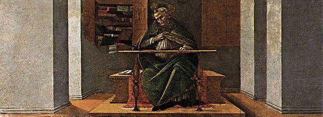 Santo Agostinho em sua cela - Retábulo de São Marcos (Sandro Botticelli) - Reprodução com Qualidade Museu