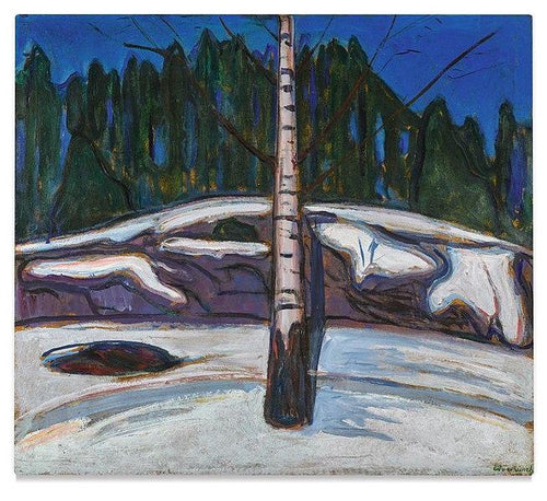 Vidoeiro na neve (Edvard Munch) - Reprodução com Qualidade Museu