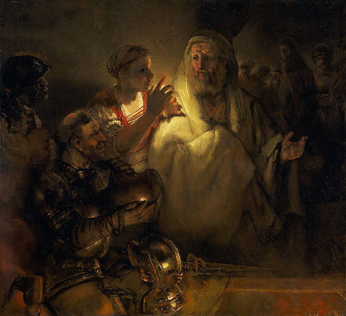 A negação de Peter (Rembrandt) - Reprodução com Qualidade Museu