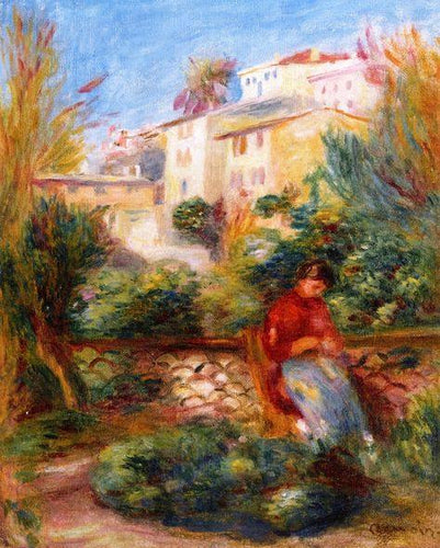 The Terrace At Cagnes (Pierre-Auguste Renoir) - Reprodução com Qualidade Museu