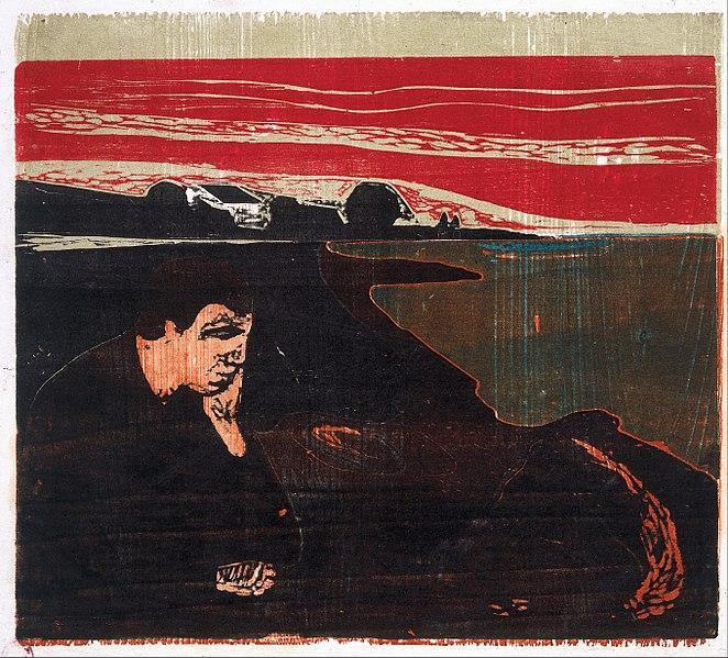 Tarde. Melancolia eu (Edvard Munch) - Reprodução com Qualidade Museu
