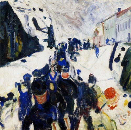 Caminhando na neve (Edvard Munch) - Reprodução com Qualidade Museu
