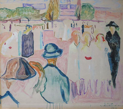 Verão em Karl Johan (Edvard Munch) - Reprodução com Qualidade Museu