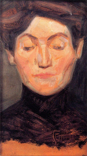 Retrato de uma mulher com pálpebras abaixadas - Replicarte