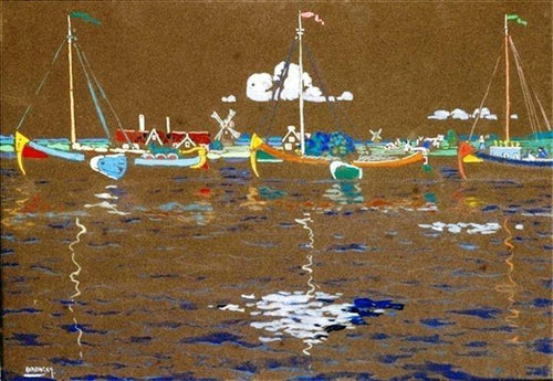Os navios - Holanda (Wassily Kandinsky) - Reprodução com Qualidade Museu