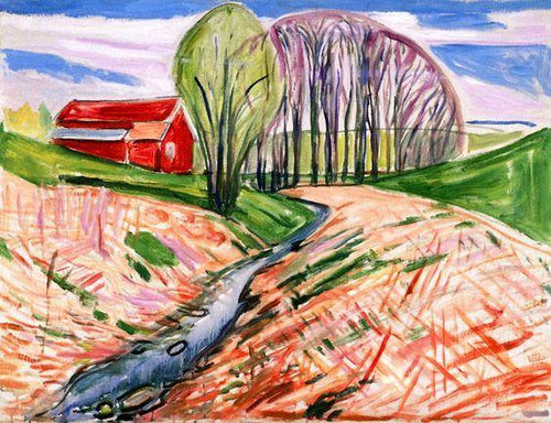 A casa vermelha (Edvard Munch) - Reprodução com Qualidade Museu