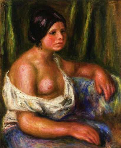 Mulher De Azul (Pierre-Auguste Renoir) - Reprodução com Qualidade Museu