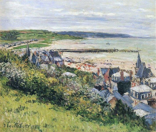 A praia em Trouville, vista da cornija (Gustave Caillebotte) - Reprodução com Qualidade Museu