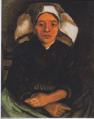 Camponesa sentada com um capuz branco (Vincent Van Gogh) - Reprodução com Qualidade Museu