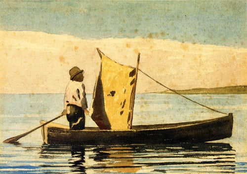 Menino em um barco pequeno (Winslow Homer) - Reprodução com Qualidade Museu