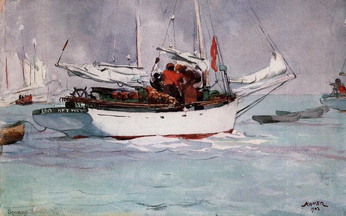 Barcos esponja, Key West (Winslow Homer) - Reprodução com Qualidade Museu