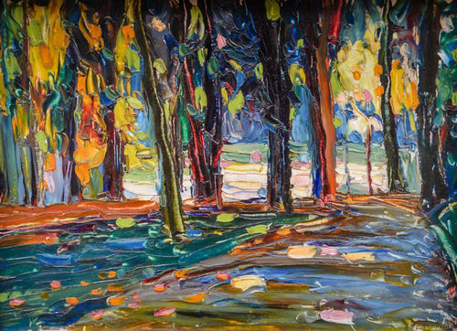 Parque de St. Cloud - Outono II (Wassily Kandinsky) - Reprodução com Qualidade Museu