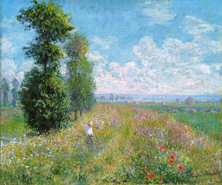 Prado com choupos (Claude Monet) - Reprodução com Qualidade Museu