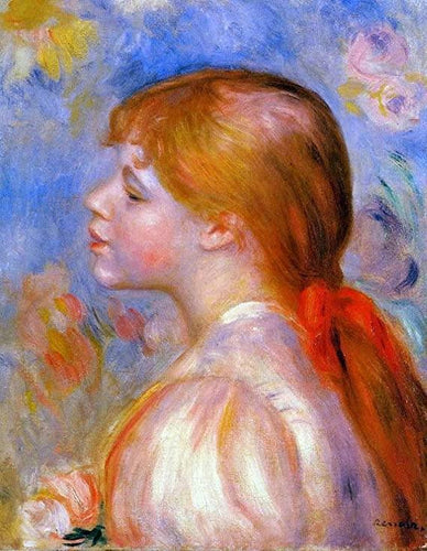 Menina Com Uma Fita De Cabelo Ruivo (Pierre-Auguste Renoir) - Reprodução com Qualidade Museu