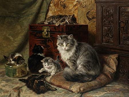 Mãe orgulhosa (Henriette Ronner-Knip) - Reprodução com Qualidade Museu