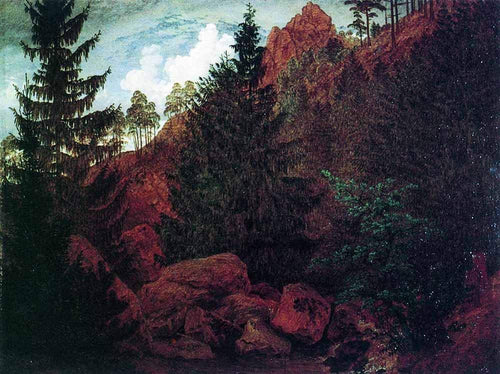 Rochas na montanha Harz (Caspar David Friedrich) - Reprodução com Qualidade Museu